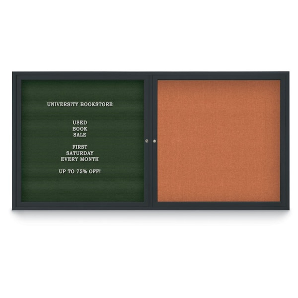 United Visual Products Corkboard, 72"x36", Rubber/Bronze UV406PLUS-BRONZE-RUBBER - main